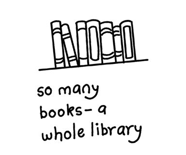 So many books — a whole library