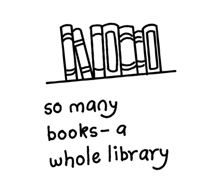 So many books — a whole library