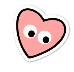 Heart sticker on pink notebook
