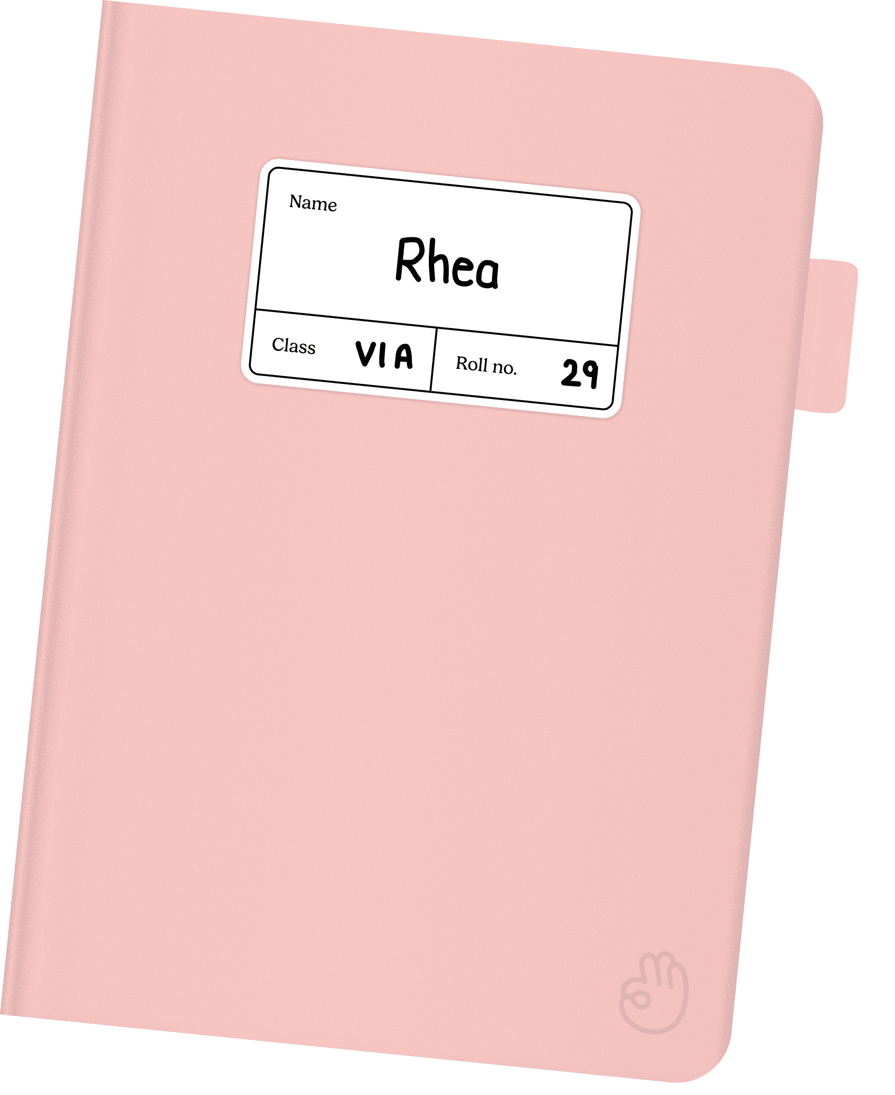 Rhea's pink notebook