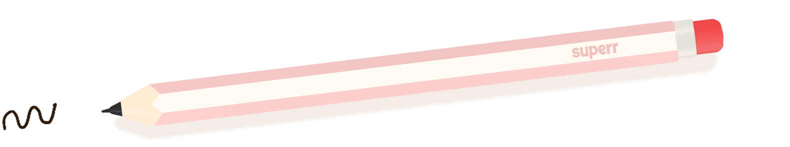 Pink and white stripe Superr pencil
